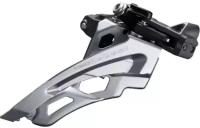 Переключатель передний Shimano Deore, M6000, 3x10 скоростей, верхняя тяга, 42T, средний хомут 34.9мм, угол наклона 66-69°, черно-серебристый, без упаковки