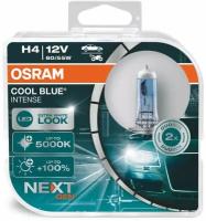 Лампа автомобильная галогеновая H4 OSRAM COOL BLUE Intense Next 5000К +100% 12V 60/55W P43t (комплект 2 шт) 64193CBNHCB