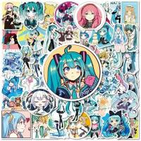 Набор наклеек Хацунэ Мику / Hatsune Miku Стикеры самоклеящиеся 50 штук