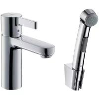 Смеситель для раковины с гигиенической лейкой Hansgrohe Metris S 31160000