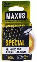 Презервативы с точками и рёбрами в пластиковом кейсе MAXUS AIR Special - 3 шт. (цвет не указан)
