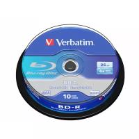 Диск Verbatim BD-R 25Gb 6x Cake Box (10шт) Printable (43804)