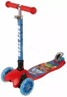 Самокат 1Toy Hot Wheels, детский, 3-колесный, 120мм, 80мм, красный/синий [т14761]