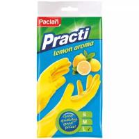 Paclan Перчатки резиновые с ароматом лимона (L) желтые, 1 пара
