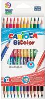 Карандаши двусторонние CARIOCA "Bi - color", 12 штук, 24 цвета, трехгранные, заточенные