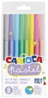 43032 Фломастеры Carioca "Pastel", 08цв, смываемые, ПВХ, европодвес