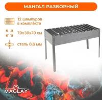 Мангал Maclay «Профи», 12 шампуров, 70х30х50 см