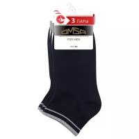 Носки мужские OMSA ACTIVE 105, носки мужские короткие, носки хлопок, носки спортивные, Nero 42-44, набор 3 шт
