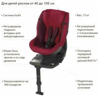 Автокресло JANE Concord, iKonic R i-Size (40-105 см) гр.0/1, Spark Red