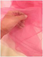 Ткань воздушная и легкая Фатин цвет Розовый ткань блестящая №16 шир.150 см и длина 100 см