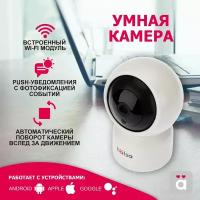 Беспроводная видеоняня HALSA Wi-Fi камера видеонаблюдения с датчиком движения и углом поворота 360/90 градусов