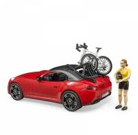 03-485 Bruder Автомобиль Bruder Roadster с фигуркой и велосипедом 03-485