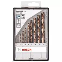 Набор Robust Line из 10 сверл по металлу HSS-Co, 1–10 мм Bosch 2 607 019 925