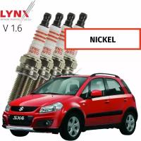 Свечи зажигания Suzuki SX4 (1) / Сузуки СХ4 2006-2008 2009 2010 2011 2012 2013 2014 2015 2016 V1.6 M16A / никель, 4шт LYNXauto