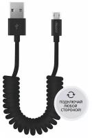 DEPPA 72215 дата-кабель usb - micro usb, 2-х сторонние коннекторы, витой, 2м, черный deppa deppa 72215дата-кабель