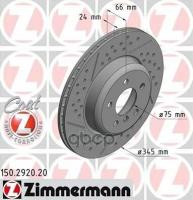 150.2920.20_Диск Тормозной! Задн. 345X24/66-5X120 Bmw 3 330D/340I Xdrive/316D 12> Zimmermann арт. 150.2920.20