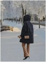 Пуховик женский зимний длинный с капюшоном, стильный, куртка зимняя