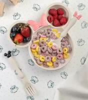 Детская посуда Набор Микки Маус, детская тарелка, ложка, вилка, бежевая