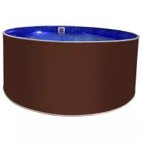 Круглый бассейн ЛАГУНА 3,05 х 1,25 м, Цвет каркаса - Темный шоколад, Цвет чаши - Голубая