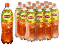 Lipton Ice Tea Персик холодный чай черный в бутылке 12 шт по 0,5 л / Липтон Айс Ти черный чай 500 мл