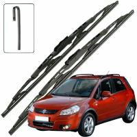 Дворники Suzuki SX4 (1) Classic Сузуки SX4 Классик хэтчбек 5 дв. 2006 2007 2008 2009 2010 2011 каркасные 650-350 2шт