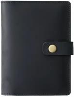 Портмоне для документов Бумажник кожаный черный Обложка для документов Кошелек КожаноFF