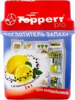 Topperr Поглотитель запаха для холодильника гелевый двухкомпонентный (лимон - уголь), 1 шт, 3116