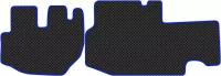 Коврики в салон автомобиля ЭВА Allmone для Hyundai Porter 1998 - 2010, черные с синим кантом, 2шт. / Хендай Портер