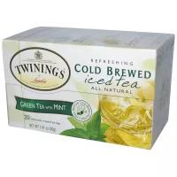 Чай зеленый Twinings Cold brewed iced tea Green tea with mint в пакетиках