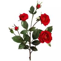 Искусственный цветок "Роза Вайлд ветвь красная" 41 см