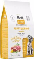 Сухой корм для щенков средних пород Brit Care Dog Puppy&Junior M Healthy Growth, с индейкой и уткой 12 кг