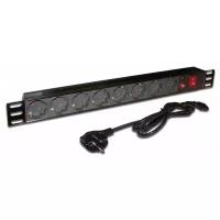 Блок розеток Lanmaster TWT-PDU19-10A8P-3.0 черный 8 розеток 3 м