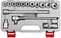 Набор торцовых головок 2761-20_z01, сталь 40Х, 1/2, в пластиковом кейсе, 15 предметов, НИЗ Шоферский инструмент №2Д