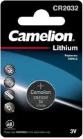 Батарейка плоская литиевая 3V CR2032 Camelion CR2032-BP1B 3066 упаковка 1шт