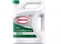 SINTEC EURO G11 -40 силикатный антифриз 5кг для двигателя автомобиля, охлаждающая жидкость синтек в авто, зелёный, готовый к применению