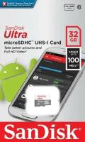 Карта памяти Sandisk microSDHC 32Gb Class10 SDSQUNR-032G-GN3MN Ultra Light