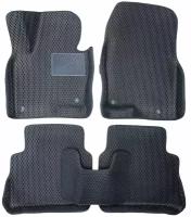 Автомобильные коврики ЕВА / EVA с бортами 3д / 3D для BMW X5 E70 2006-2013 / БМВ х5 е70 черный(сота)-черный / резин подпятник