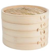 Пароварка бамбуковая Real Tang Bamboo Steamer 2 яруса 21 см