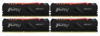 Оперативная память Kingston FURY Beast RGB 128 ГБ (32 ГБ x 4 шт.) DDR4 3200 МГц DIMM CL16 KF432C16BBAK4/128