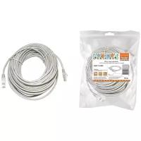 Патч-корд народный U/UTP Cat 5e 4PR 24AWG PVC, литой 15 м, серый