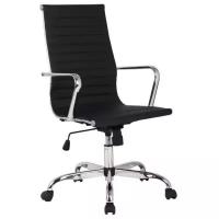 Кресло Easy Chair кожзам, черный, хром