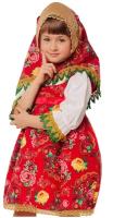 Костюм Матрешка Маруся, русский народный, для девочки, размер 32, рост 128см, на 8 лет, Батик