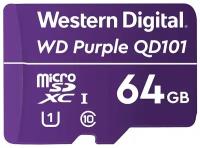 Карта памяти Western Digital microSDXC UHS-I U1 Purple 64 ГБ, Class 10, WDD064G1P0C