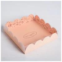 Коробка для кондитерских изделий с PVC-крышкой Bon appetit, 13 × 13 × 3 см