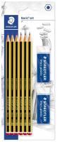 Набор карандашей Staedtler Noris Mars Plastic, чернографитовый, HB, с двумя ластиками, 120RBK6D, 6 шт