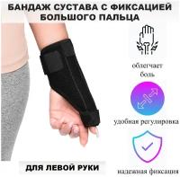 Бандаж на большой палец руки, Компрессионная перчатка на лучезапястный сустав для левой руки