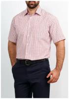 Рубашка мужская короткий рукав CASINO c175/0/802/1, Прямой силуэт / Сlassic fit, цвет Розовый, рост 174-184, размер ворота 39