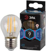 ЭРА F-LED P45-9w-840-E27 ЭРА (филамент, шар, 9Вт, нейтр, E27) (10/100/4000)