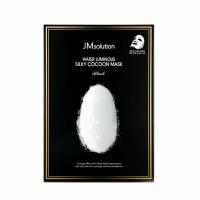 Маска тканевая для лица для упругости кожи с протеинами шелка JMsolution Water Luminous Silky Cocoon Mask Black 35 мл