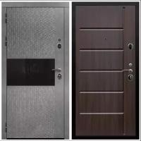 Дверь входная Армада Черная шагрень Штукатурка графит / ФЛ-102 Эковенге МДФ панель 10 мм с фрезеровкой